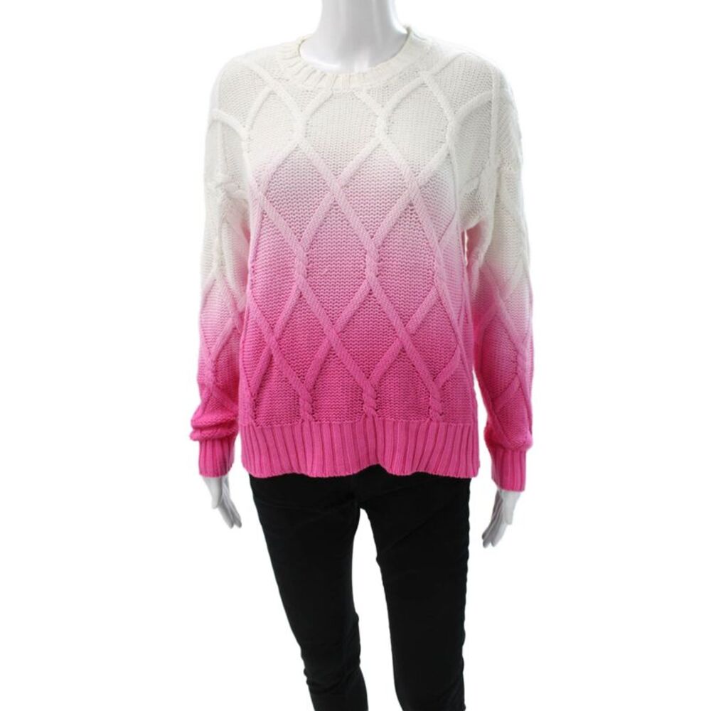 27 Miles Women Pullover White Cotton Geometric Size S